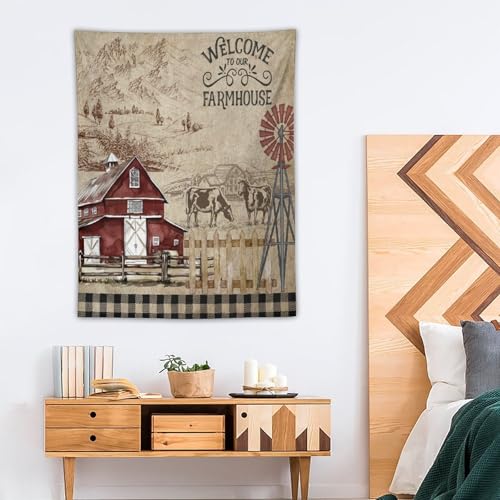 Farm Tapestry,Rustic Farmhouse Western Wildlife Country Farm Animal Wall Hanging Tapestries Home Decor Art Kids Boys Girls Adults Home Room Decor 30"x40" - color: Farm-1, size: 40"L x 30"W