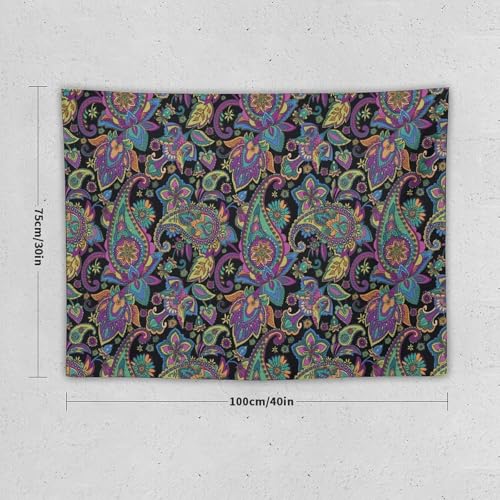 KANEPE Boho Tapestry Blue Vintage Medieval Tribal Floral Paisley Pattern Wall Hanging Tapestries Home Decor for Living Room Bedroom Apartments Farmhouse Dorm,40inx30in (102×76cm)【Small】 - color: Boho-10, size: 40Wx30L
