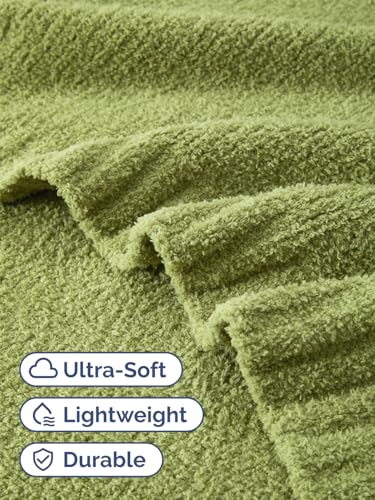 Sage Throw Blanket - Super Soft Throw for Couch, Bed, Sofa, Chair - Lightweight, Warm, Double Sided Knit - All Season Cozy, Fuzzy, Anti-Static Microplush Blanket for Women, Bedroom, Home Decor, 50x60 - color: 04 - Sage