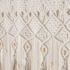 BECHAEO Boho Macrame Beaded Curtain Handmade Door String Curtain for Doorway Window Cotton Tassels Beads Hanging Room Divider Hallway Closet Bedroom Living Room Decor, White - 1 Panel 35" W x 79" L - size: 35"W x 79"L (Pack of 1)