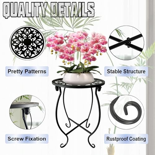 Plant Stand Indoor Outdoor, Metal Plant Stand for Indoor Plants Iron Art Flower Pot Holder Stand Decoration Shelf Racks for Single Planter Use in Garden Patio Corner 1 Pack - size: 10-inch 1 Pack