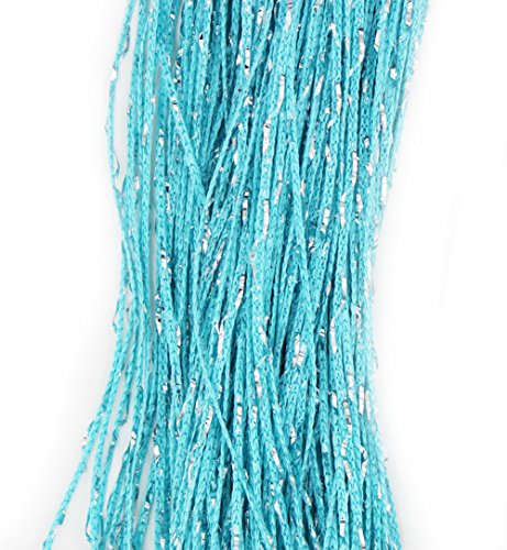 1x2 M Door String Curtain Rare Flat Silver Ribbon Thread Fringe Window Panel Room Divider Cute Strip Tassel for Wedding Coffee House Restaurant Parts, Blue - color: Blue