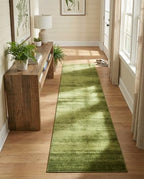 Rugs.com Angelica Collection Rug – 10 Ft Runner Green Medium Rug Perfect for Hallways, Entryways - color: Green, size: 2'7" x 10' (Runner)