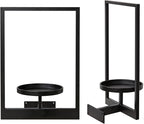 Wall Hanging Plant Stands Planter Shelves, Indoor Outdoor Window Plant Hanger Decor for Living Room Entryway (Black 3-Pack)