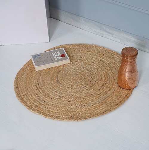 Handmade Boho Charm Farmhouse Jute Area Rug - 2' Round, Natural - color: Natural
