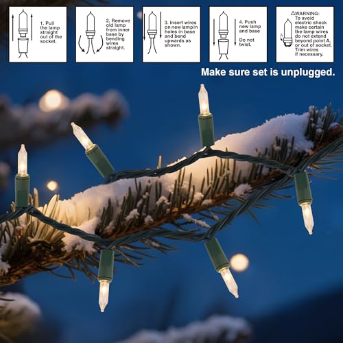 Clear Christmas String Lights, 100 Count, Incandescent Mini Christmas Lights, Connectable Xmas Tree Light for Indoor Outdoor Garland Birthday Holiday Wedding Festival Party - color: Clear Warm White