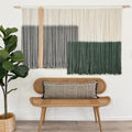 Macrame Wall Hanging Green Large Dip Dye Fiber Wall Art Bohemian Yarn Tapestry Wall Décor 57''W*35''L - color: Green