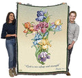 Pure Country Weavers Iris Cross Blanket - Sympathy Bereavement Gift Tapestry Throw Woven from Cotton - Made in the USA (72x54) - color: Iris Cross, size: 72" x 54"