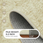 Joydeco Washable Runner Rug, 2'6" x 8' Classic,Beige | Non-Slip Foldable Low Pile Water Resistant for Kitchen Entryway Laundry Bedroom - color: Beige, size: 2' x 8' (Rectangular)