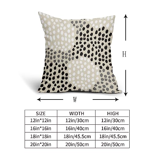 Black White Pillow Covers 16x16 Set of 2 Boho Gray Polka Dot Throw Pillows Modern Trendy Print Decorative Outdoor Farmhouse Pillowcase Cushion Cover Linen Pillow Case Decor for Home Sofa Couch Bed - color: Black White Dots, size: 16" x 16" (Pack of 2)