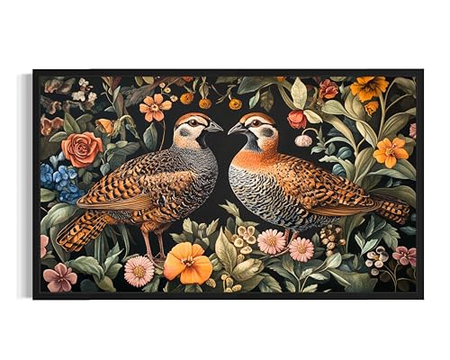 Quails William Morris Wall Art Poster Prints, Vintage Flowers Tapestry, Floral Decor for Living Room, Bedroom, Office, Bathroom AA12 (Quails, 24 x 48 inches (1 Panel), Unframed) - color: Quails, size: 24 x 48 inches (1 Panel)