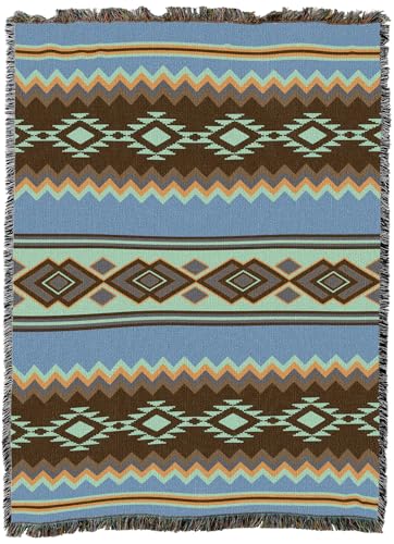 Pure Country Weavers Homestead - Western Tapestry Throw Blanket Woven from Cotton - Made in The USA (72x54) - color: Homestead