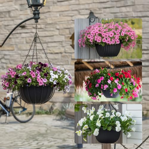 hehimhis 6Pcs 16 Inch Round Non-Woven Planter Basket Liner, Hanging Basket Fabric Liners Coco Fiber Liner Replacement for Hanging Flower Pot (6, 16inch) - size: 16inch