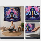 7 Chakra Mandala Tapestry - Yoga Meditation Wall Hanging for Bohemian Home Decor & Spiritual Healing (59x51 inches)