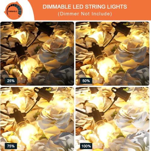 Kawaya 240FT Outdoor Lights String LED Patio Light Waterproof Dimmable G40 Globe String Lighting for Outside with 120+4 Blubs Shatterproof Hanging Lights for Porch Bistro Backyard Gazebo Balcony Cafe - size: 2×120FT