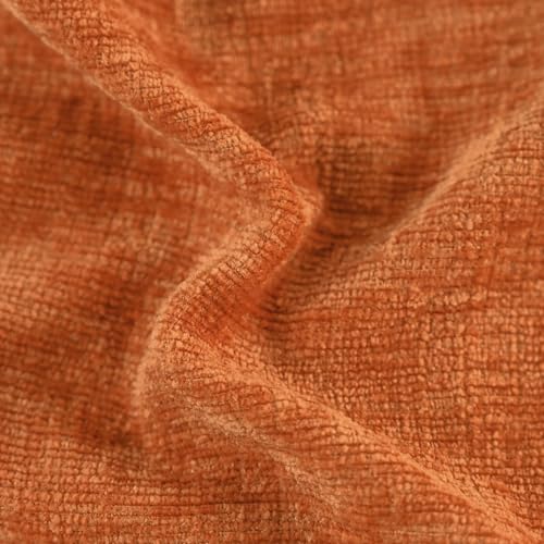 CaliTime Fall Throw Pillow Covers Decorative 16 X 16 Inches Pack of 2 Cozy Chenille Cushion Cases for Couch Sofa Bed Living Room Home Burnt Orange - color: Burnt Orange, size: 16" x 16" (Pack of 2)