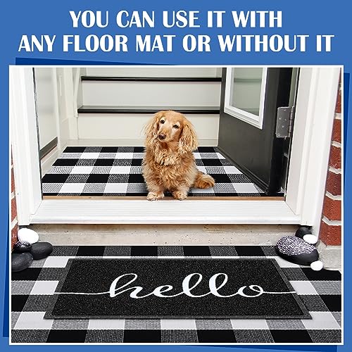 Geelin 2 Pcs 30'' x 18'' Doormat 43'' x 27.5'' Black and White Layered Rug for Front Door Mat Outside Entrance Welcome Door Mats for Indoor Outdoor Entryway Porch Decor(Hello) - style: Hello
