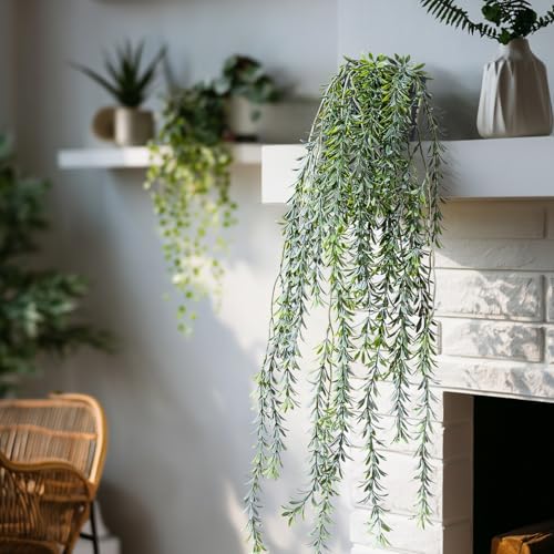 Artificial Hanging Plant 2 Pcs Faux Plant Ivy Vine Faux Eucalyptus Vines Fake Potted Greenery for Wall Living Room Home Shelf Office Bathroom Outdoor Indoor Decor (Type 5) - color: Type 5