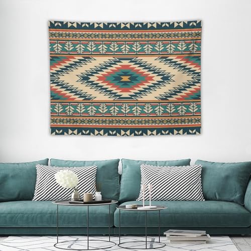 Tribal Bohemian Tapestry, Ethnic Boho Aztec Abstract Art Mexican Style Vintage Tapestries Home Decor for Living Room Bedroom Decoration 40in Wx30in H (102×76cm) - color: Bohemian Tapestry-23, size: 40in"Wx30in"H (102×76cm)