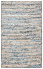 SAFAVIEH Cape Cod Collection Area Rug - 6' x 9', Natural & Blue, Handmade Flat Weave Jute, Ideal for High Traffic Areas in Living Room, Bedroom (CAP250A) - size: 6' x 9' (Rectangular)