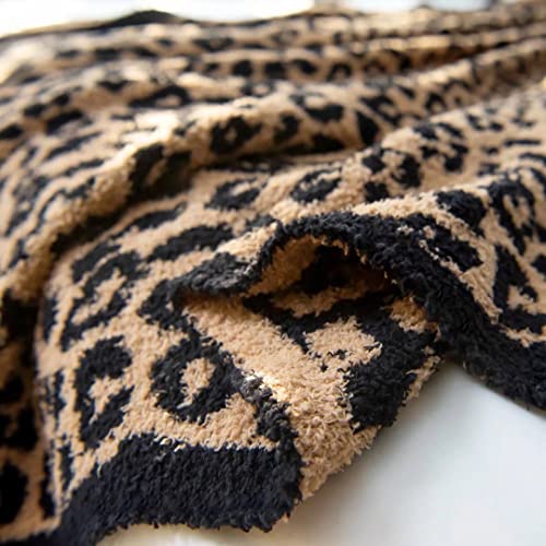 Fluffy Leopard Knitted Throw Blanket for Couch Lightweight Soft Plush Fluffy Warm Cozy -50x60inch,Perfect for Bed, Sofa,Leopard - color: Leopard, size: 50"x60"