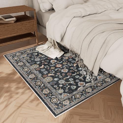 Washable Small Area Rugs for Kitchen: Door Mat Indoor Entrance 2x3 Throw Rug Stain Resistant Non-Slip Low Pile Soft Carpets for Entryway Front Door Indoor Entrance Entry Bedroom - color: Black, size: 2' x 3' (Rectangular)