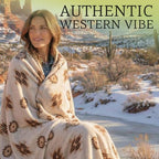 Sacred Thread Aztec Blanket Fleece, Reversible Native American Blanket, Western Throw, Native American Western (Coffee Flannel) (Full (60”x80”)) - color: Coffee Flannel, size: Full (60”x80”)