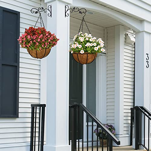 Legigo 6 Pack 14 Inch Hanging Basket Coco Liners Replacement, 100% Natural Round Coconut Coco Fiber Planter Basket Liners for Hanging Basket Flowers/Vegetables - color: 6pcs, size: 14 Inch