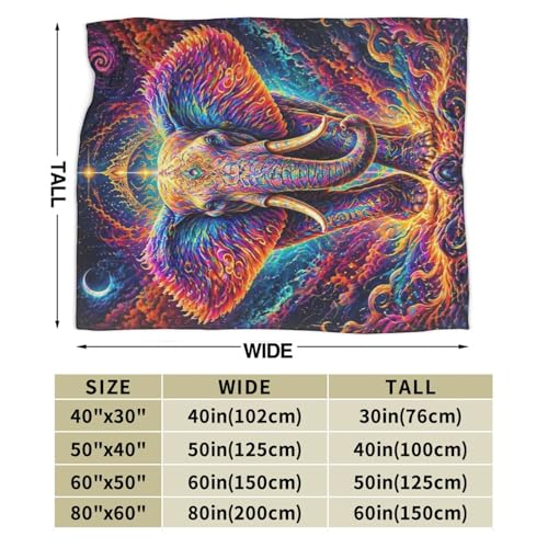 Elephant Blanket Gifts for Women Kids, Space Galaxy Flannel Blankets, Warm Cozy Soft Throw for Bedroom, Camping, Couch, Decor 60x80 in - color: Elephant, size: 60"x80"