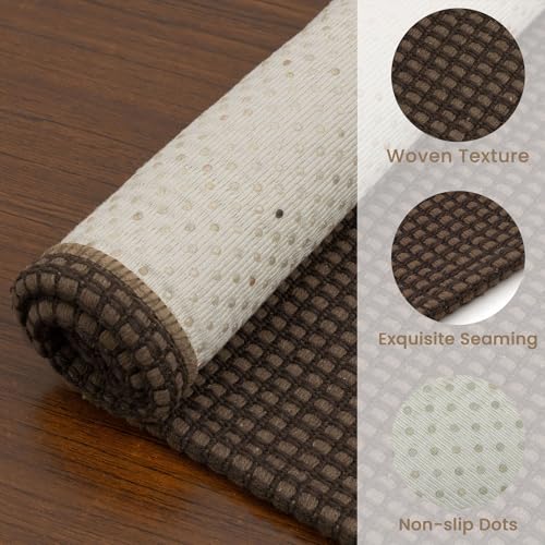 EARTHALL Woven Area Rug 2x3 Ft Washable Rugs for Entryway Braided Non Slip Throw Rugs Door Mat Indoor Outdoor Entrance Small Cotton Woven Carpet for Kitchen Foyer Front Door, Brown - color: Brown/Coffee, size: 2' x 3' (Rectangular)