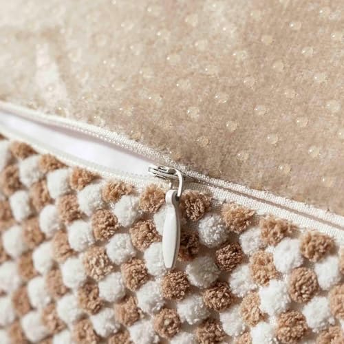SUTAVIA Pouf Ottoman Cover Unstuffed Pouf Seat Decorative Soft Storage Bean Bag 20x20x8 Inches Square Floor Footrest for Living Room Bedroom (Cream, Round) - color: Cream