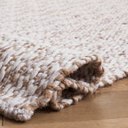 SAFAVIEH Natural Fiber Collection Area Rug - 6' Square, Natural & Pink, Handmade Jute & Wool, Ideal for Living Room, Bedroom, Dining Space (NFB225U) - color: Natural/Pink, size: 6' x 6' (Square)