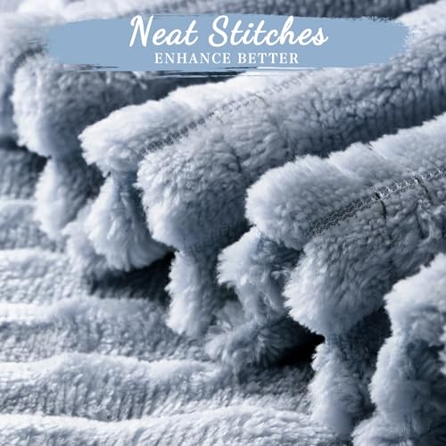 Buryeah 12 Pcs Flannel Throw Blanket Bulk 50 x 60 in Sleepover Blanket Outdoor Wedding Throw Lightweight, Oeko-tex Standard 100 Certified for Sofa Homeless Gifts (Dusty Blue) - color: Dusty Blue
