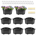 ORIMERC 9.8 Inches Self Watering Wall Planters for Indoor Plants, Railing Planters Balcony Planters Wall Hanging Planters, Lightweight, Dark Coffee (Pack of 8) - color: Dark Coffee