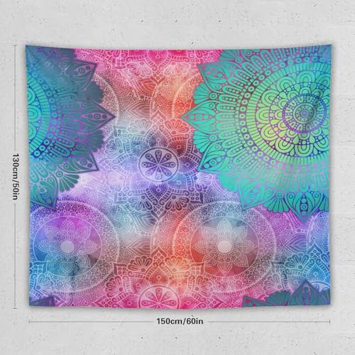 HZOHNAGO Mandala Tapestry Abstract Colored Geometry Pattern Printed Wall Tapestry Watercolor Abstract Wall Hanging for Bedroom Living Room Dorm 60" W x 50" H - color: Style-6, size: 60"L x 50"W