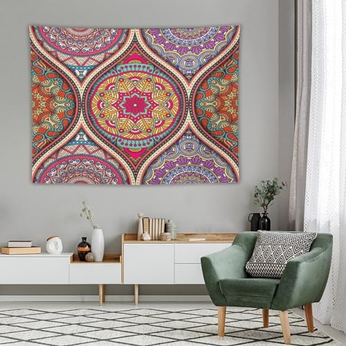 HZOHNAGO Mandala Tapestry Boho Retro Geometry Ethnic Tribes Pattern Printed Wall Tapestry Colorful Wall Hanging for Bedroom Living Room Dorm 80" W x 60" H - color: Style-10, size: 80"L x 60"W