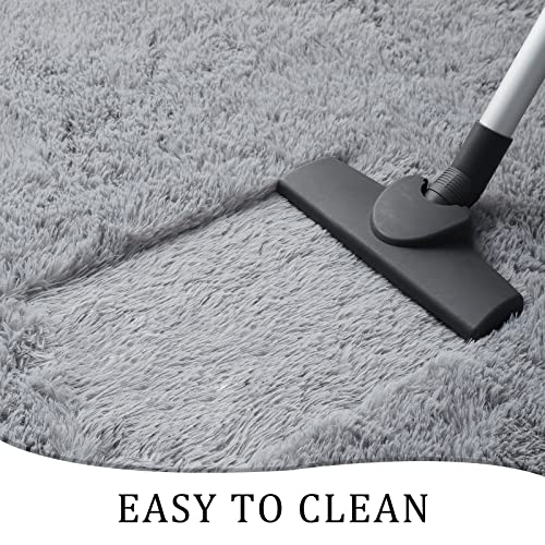 Chicrug Soft Area Rugs for Bedroom Living Room Plush Fluffy Rug 2x4 Feet, Shag Furry Area Rug Carpet Non Shedding for Nursery Children Kids Girls Room Home Decorative, Grey - color: Grey, size: 2' x 4' (Runner)