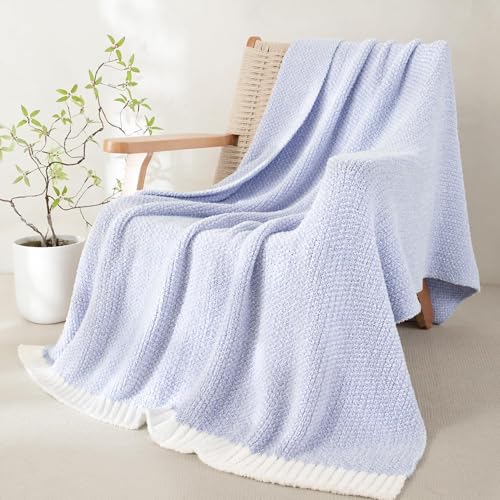 Whale Flotilla Knit Throw Blanket, Ultra Soft Warm Reversible Cozy Decorative Blankets for Couch Sofa and Bed, 50x60 Inch, Lavender - color: Lavender, size: 50x60 Inch