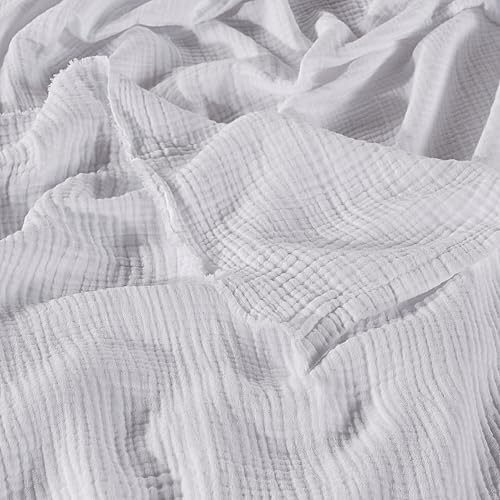 Muslin Blanket - Pure 100% Turkish Cotton Airy Soft Light Versatile Gauze Throw Blanket for Bed, Couch, Sofa (White, Twin XL Size (71" x 95" inch)) - color: White, size: Twin XL Size ( 71" x 95" inch )