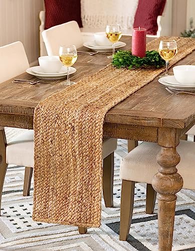 Unique Loom Braided Jute Collection Area Rug - Dhaka (1' 2" x 6' 1" Table Runner, Natural) - color: Natural, size: 1'2" x 6'1" (Table Runner)