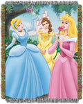 Northwest Disney Princess Woven Tapestry Throw Blanket, 48" x 60", Walk in the Park