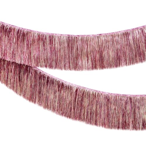 KatchOn, XtraLarge Pink Fringe Banner - 6.5 Ft,Pack of 2 | Fringe Garland, Pink Streamers for Birthday,Gender Reveal, Bachelorette Party Decorations | Flamingo Party Decorations - color: Gold and Pink