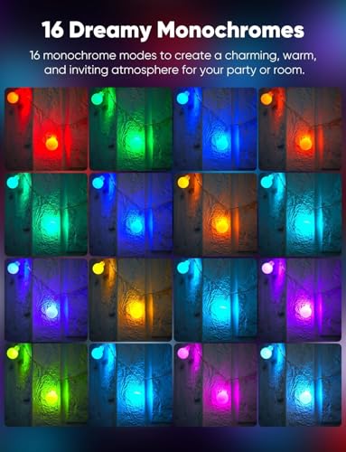 Minetom Color Changing Globe String Lights, 33 Feet 100 Led Fairy Lights Plug in with Timer Remote, Christmas Lights for Camping Dorm Party Wedding Indoor Outdoor Decoration (16Color + Multicolor) - color: RGB (Red, Green, Blue), size: 100LED