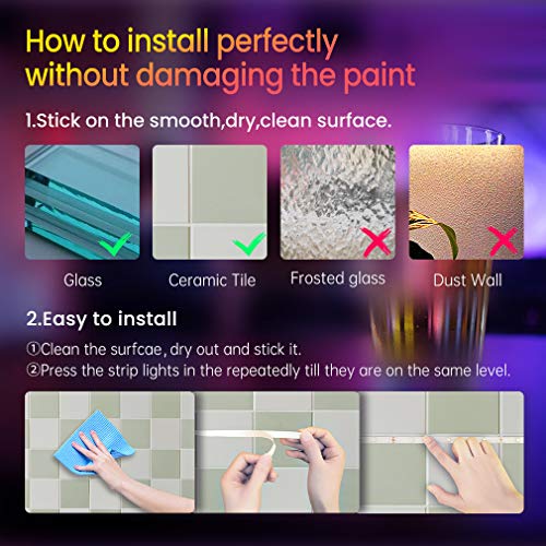 TJOY 50ft Bluetooth LED Strip Lights, Music Sync 5050 LED Light Strip RGB Color Changing LED Lights Strip with Phone Remote, LED Lights for Bedroom Kitchen TV Party TIKTOK DIY (APP+Remote +Mic) - size: 50 ft