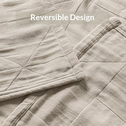 Exclusivo Mezcla 100% Cotton Muslin Blanket for Bed, King Size 4-Layer Moisture-Wicking and Breathable Ultra Soft Gauze Blanket for Spring Summer, 104"x90", Khaki - color: Khaki, size: King (104"x90")