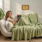Muslin Blanket - Pure 100% Turkish Cotton Airy Soft Light Versatile Gauze Throw Blanket for Bed, Couch, Sofa (Sage Green, Throw Size (50" x 66" inch)) - color: Sage Green, size: Throw Size ( 50" x 66" inch )