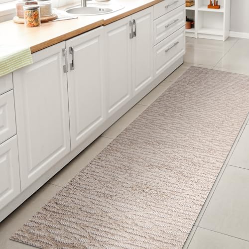 JONATHAN Y Moroccan Diamond Indoor Outdoor Runner Rug 2X10 Beige, Ararat High-Low Pile Modern for Backyard, Patio, Porch, Easy-Cleaning, High Traffic, Pet-Friendly, Non-Shedding (SBH105A-210) - color: Beige, size: 2' x 10' (Runner)