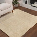 JONATHAN Y Hiro Hand Woven Chunky Jute Ivory 6x6 Square Indoor Area Rug, Bohemian, Transitional, Easy-Cleaning for Living Room, Bedroom, Kitchen, Pet Friendly, Non-Shedding (NFR103A-6SQ) - size: 6' x 6' (Square)