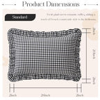 KKJIAF 2 Pcs Plaid Ruffle Pillow Case Standard Size, Ruffled Gingham Cotton Pillowcases 20x26 Inch, Linen Feel Plaid Bed Pillow Shams with Envelope Closure for Sofa Bed (Black Plaid) - color: Black Plaid, size: 26" x 20" (Pack of 2)