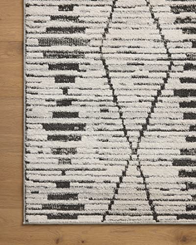 Loloi Kamala Collection KAM-02 Charcoal/Dove 2'-7" x 10'-0" Runner Rug - color: Charcoal / Dove, size: 2'7" x 10' (Rectangular)